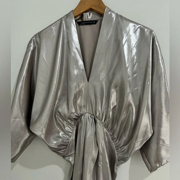 Zara Draped Dress Size XS - Picture 3 of 9